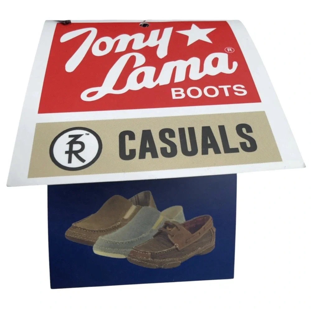 Tony Lama RR3034L Womens 6.5B Boat Shoes Casual Canvas Leather New Box